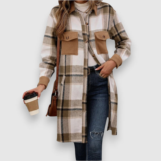 Austra | Rūtaina krekla jaka ar kabatām