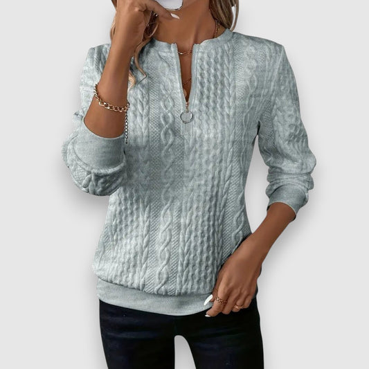 Līna | Adīts džemperis ar rāvējslēdzēju