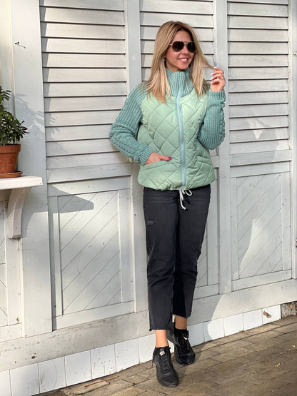 Larmina | Sieviešu adīta žakete ar ielāpiem