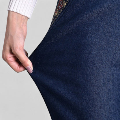 Lidija | Sieviešu džinsi ar sānu kabatām un elastīgu jostu